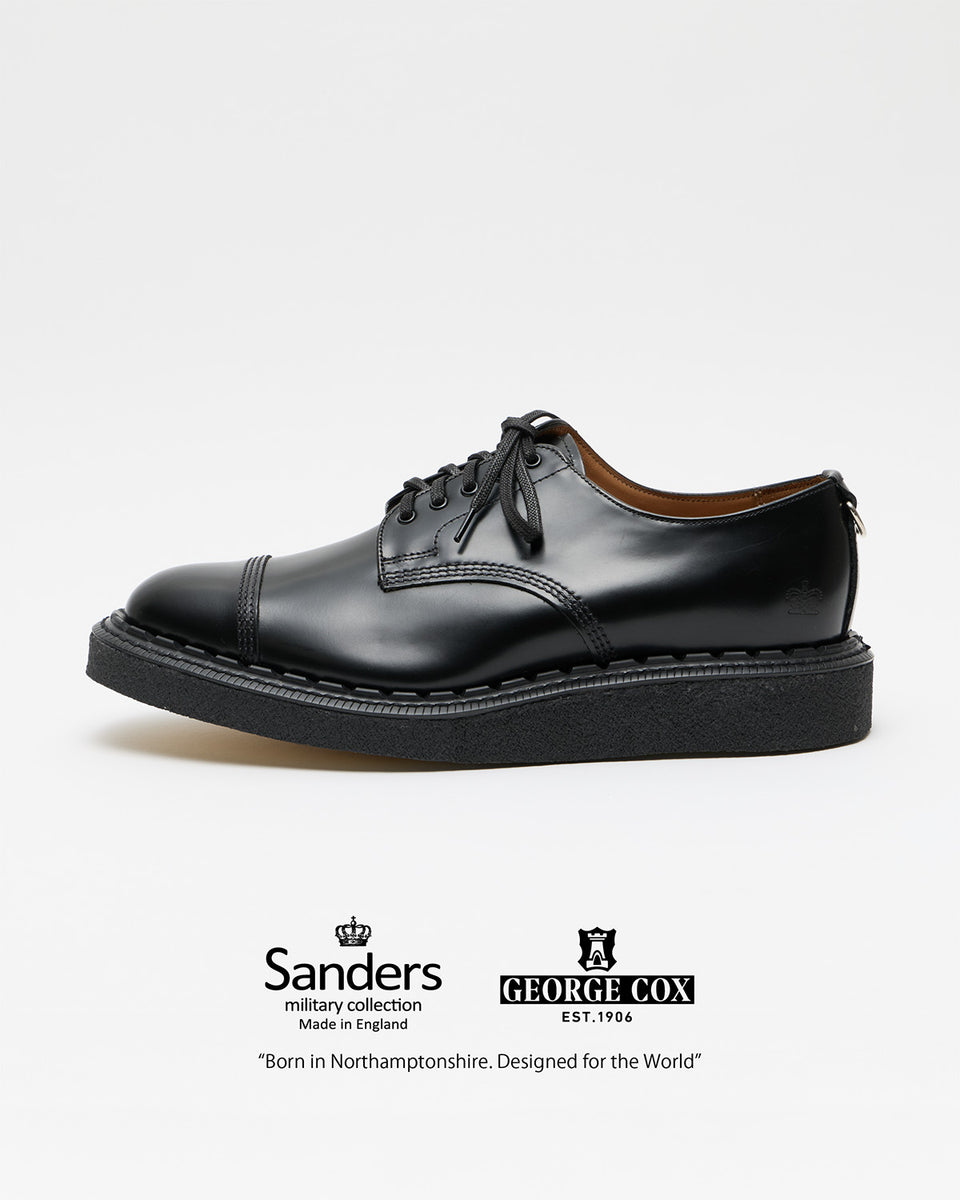 Sanders Military Derby Shoe GB 4 ブラック Sanders Derby Shoe - Black Waxy | SON OF A STAG
