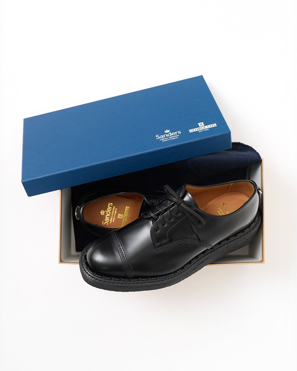 Sanders Military Derby Shoe GB 4½ ブラック SANDERS（サンダース） MILITARY DERBY SHOE ブラック | セレクト